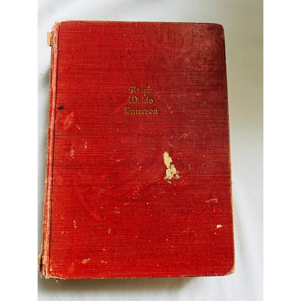 The Works of Ralph Waldo Emerson Antique Red Hardcover Book Vintage Philosophy